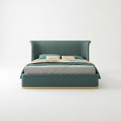 Cama de diseñador Dormitorio Cama Decoración Hotel Lujo Tapizado Nuevo