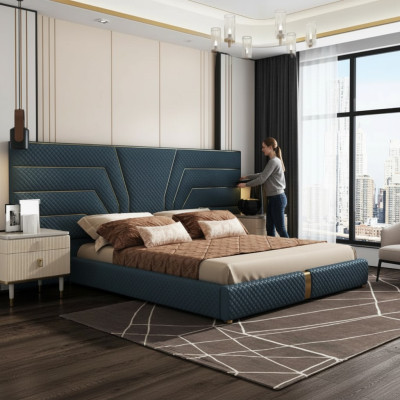 Dormitorio de lujo cama doble diseño muebles marco cama hotel