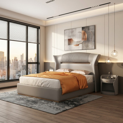 Dormitorio cama cama tapizada cama doble diseño lujo doble 180x200
