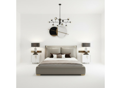 Moderna cama de habitación de lujo doble 180x200 muebles camas equipamiento