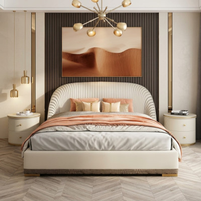 Lujo cama doble dormitorio muebles diseño hotel.