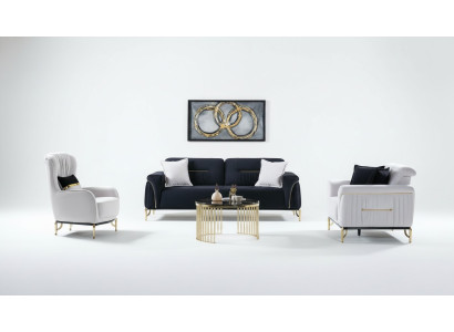 Diseño de sala de estar Set Sofá 3+3+1 Muebles de salón Conjuntos de muebles de terciopelo