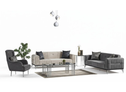 Sofá de 3 plazas + 3 plazas + 1 tapizado en textil moderno completo sillón sofá de 3 plazas de lujo nuevo.