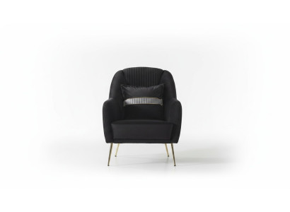 Sofá elegante, sillón, conjunto de sofá negro Relax de 2 piezas, muebles de salón.