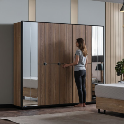 Armario Armarios Diseño de armario Madera 246 cm Moderno Muebles Nuevo