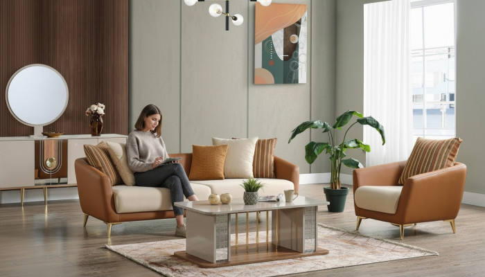 Juego de sofás de lujo para sala de estar, set de sofá, sofá 3+1+mesa de centro, moderno, nuevo.