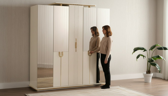 Armario de madera Armario Armario Dormitorio Lujosos Armarios Nuevo
