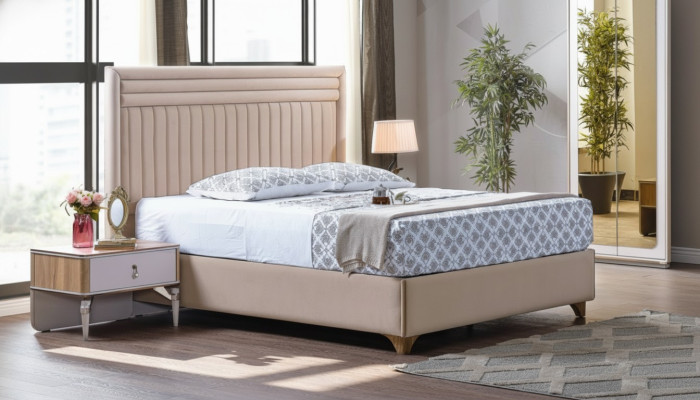 Juego de dormitorio moderno cama + 2 mesitas de noche Diseño muebles 3 piezas. Nuevo UE.