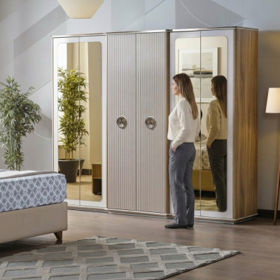 Guardarropa moderno de dormitorio de madera mueble nuevo armario reajustado nuevo