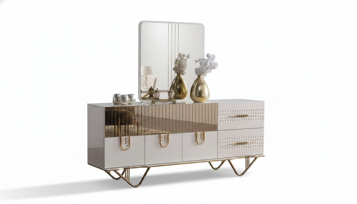 Aparador armario Muebles de alto brillo Madera Lujo Cómoda Aparador