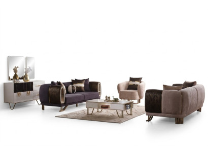 Prestigiosa sala de estar de 3+3+1, conjunto de sala de estar con dos sofás y sillón nuevos.
