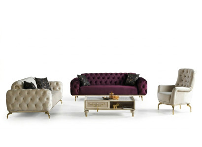 Sofá Chesterfield de 3 plazas + 3 plazas + 1 plaza de estilo moderno, juego de sofás de 3 piezas. Sofá Relax.