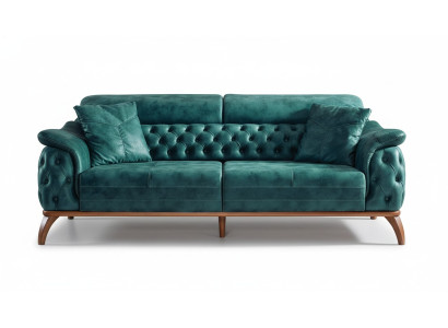 Sofá de diseño Chesterfield de lujo de 3 plazas, sofá tapizado en tela nuevo.