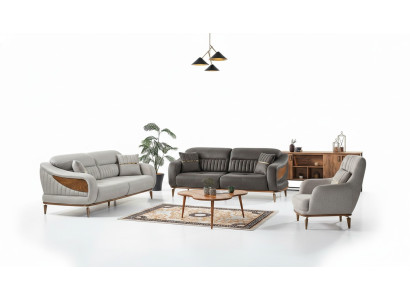 Sofá conjunto 3+3+1 asiento moderno Sillón Relax Estilo moderno 3 piezas Lujo Sala de estar Nueva