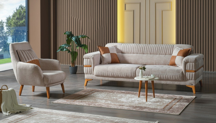Sofá moderno de 3+1 plazas con sillón relax en estilo moderno, juego de 2 piezas de lujo para sala de estar.