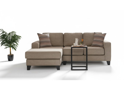 Sofá de esquina en forma de L textil Sofá sofisticado de esquina con cojines premium Muebles sofá sofás