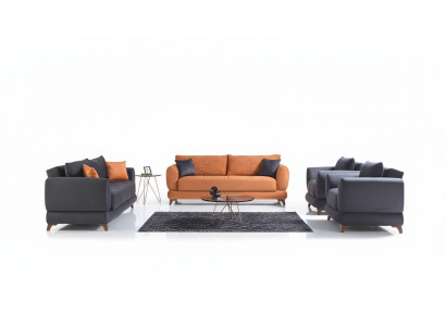 Conjunto de sofás 3+2+1+1 de madera Sala de estar Sofá de lujo moderno de tela completo