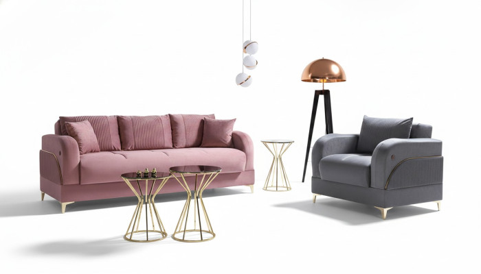 Juego de sofá de 3 + 1 plazas, sillón relax moderno, estilo 2 piezas, muebles de lujo para la sala de estar.