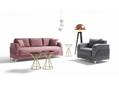 Juego de sofá de 3 + 1 plazas, sillón relax moderno, estilo 2 piezas, muebles de lujo para la sala de estar.