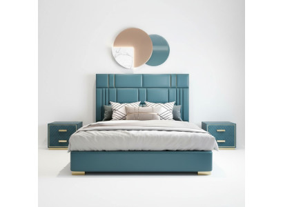 Cama de diseño dormitorio Cuero artificial Hotel Lujo Muebles tapizados Diseñador
