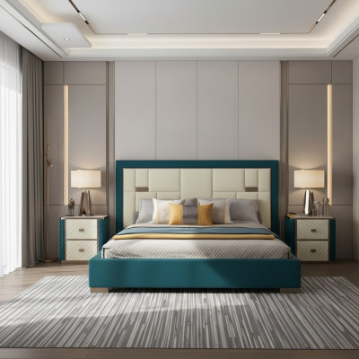 Lujo dormitorio cama tapizada diseño 180x200cm doble camas de hotel nuevos