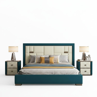 Lujo dormitorio cama tapizada diseño 180x200cm doble camas de hotel nuevos