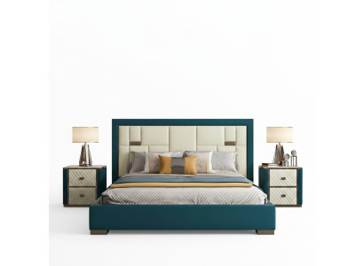Lujo dormitorio cama tapizada diseño 180x200cm doble camas de hotel nuevos