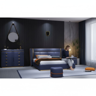 Lujo dormitorio cama tapizada diseño lujo camas dobles muebles hotel
