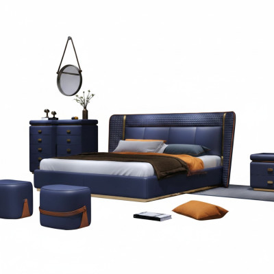 Lujo dormitorio cama tapizada diseño lujo camas dobles muebles hotel