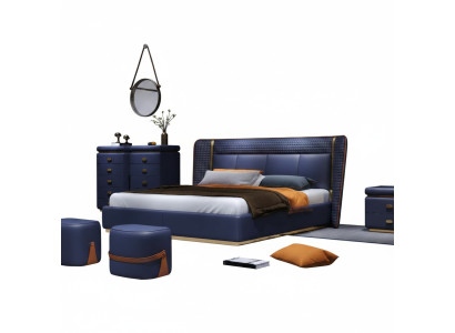 Lujo dormitorio cama tapizada diseño lujo camas dobles muebles hotel