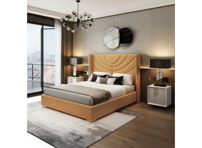 Diseño cama doble 180x200cm muebles de hotel de lujo dormitorio acolchado
