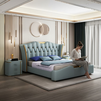 Cama Camas Doble Hotel Lujo Acero inoxidable Moderno Diseñador Habitación