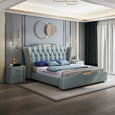 Cama Camas Doble Hotel Lujo Acero inoxidable Moderno Diseñador Habitación