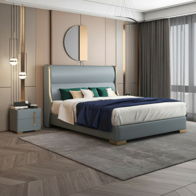 Camas habitación doble de madera 180x200cm cama acolchada diseño de lujo