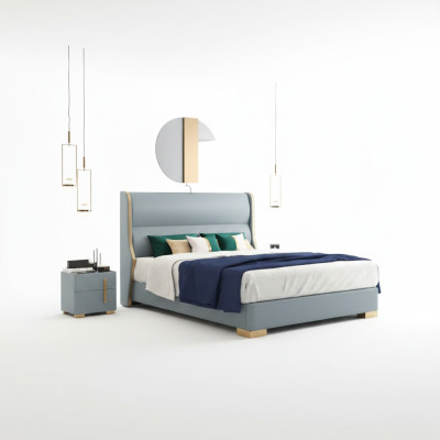 Camas habitación doble de madera 180x200cm cama acolchada diseño de lujo