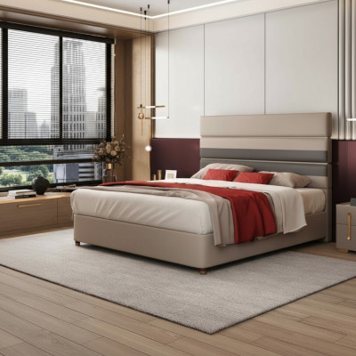 Diseño moderno cama 180x200 piel sintética camas doble dormitorio hotel