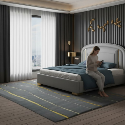 Cama doble cama de madera diseño de lujo muebles cama tapizada cama de diseño camas
