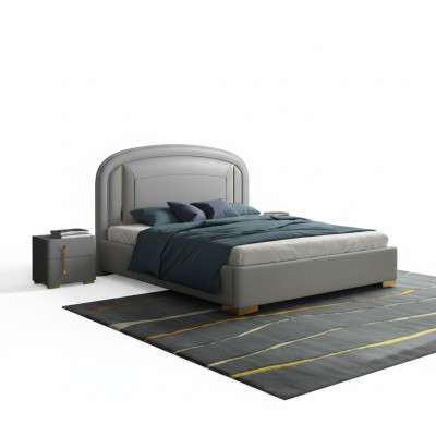 Cama doble cama de madera diseño de lujo muebles cama tapizada cama de diseño camas