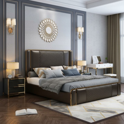 Cama cama doble camas muebles mobiliario dormitorio lujo diseño