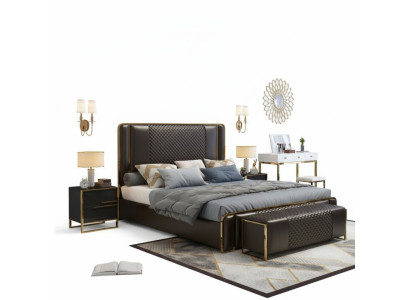 Cama cama doble camas muebles mobiliario dormitorio lujo diseño