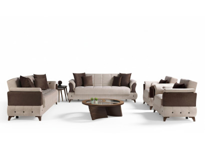 Conjunto de sofá moderno, sillón, sofá textil de lujo completo de lujo 3+2+1+1 asientos.