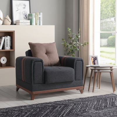 Diseño Sillón de lujo Relax en tela con acero inoxidable Sillón de relax moderno.