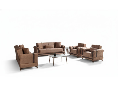 Sofá de sala de estar de 3+2+1+1 plazas de tela conjunto de sofás y sillones sofá cama