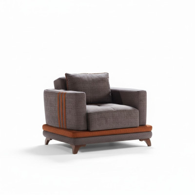 Diseño de sillón de lujo de tela gris para relajarse en el club moderno de lujo.