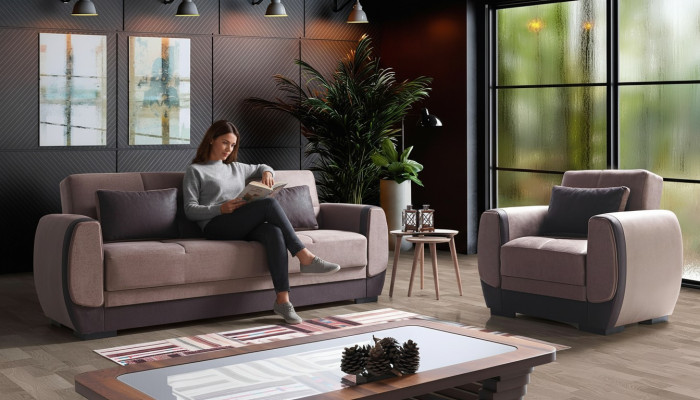 Sofá 3+1 asientos de tela de madera Sofá de 3 plazas moderno Sillón nuevo Completo Nuevo set
