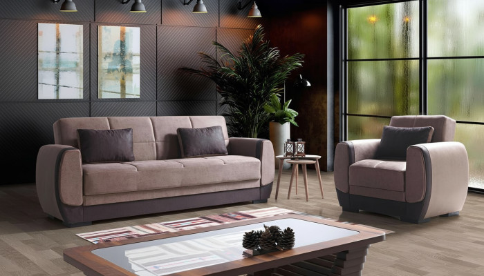 Sofá 3+1 asientos de tela de madera Sofá de 3 plazas moderno Sillón nuevo Completo Nuevo set