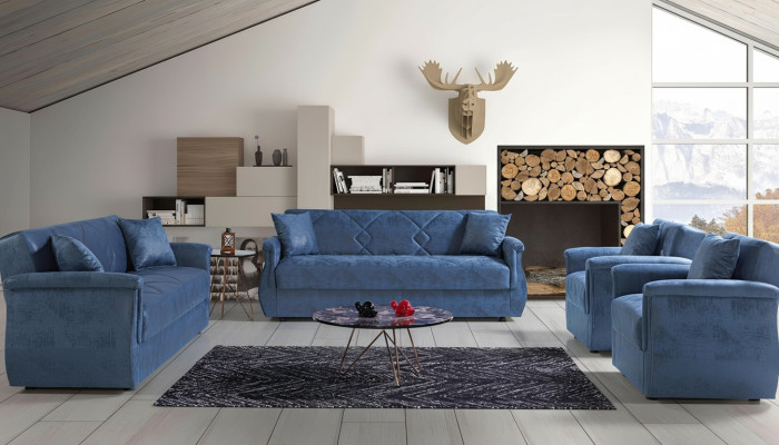Juego de sofás 3+2+1+1 de madera Sala de estar Sofá de lujo moderno Tela completo EU