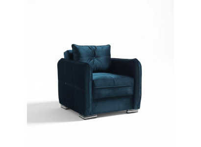 Diseño de sillón de lujo relax de tela azul para salón de club moderno
