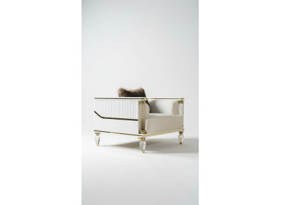 Conjunto de diseño de sillón de lujo Relax de tela blanco sillón de relax sillón de lujo moderno
