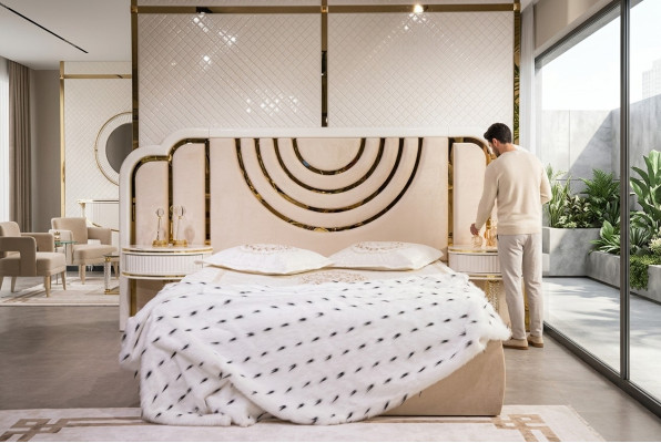 Conjunto de dormitorio moderno Cama + 2 mesitas de noche Diseño Muebles 3 pzs. Nuevo